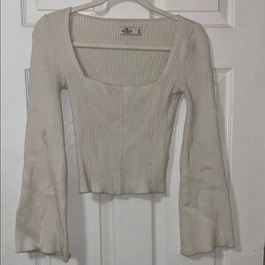 Hollister Off-White Ribbed Sweater
